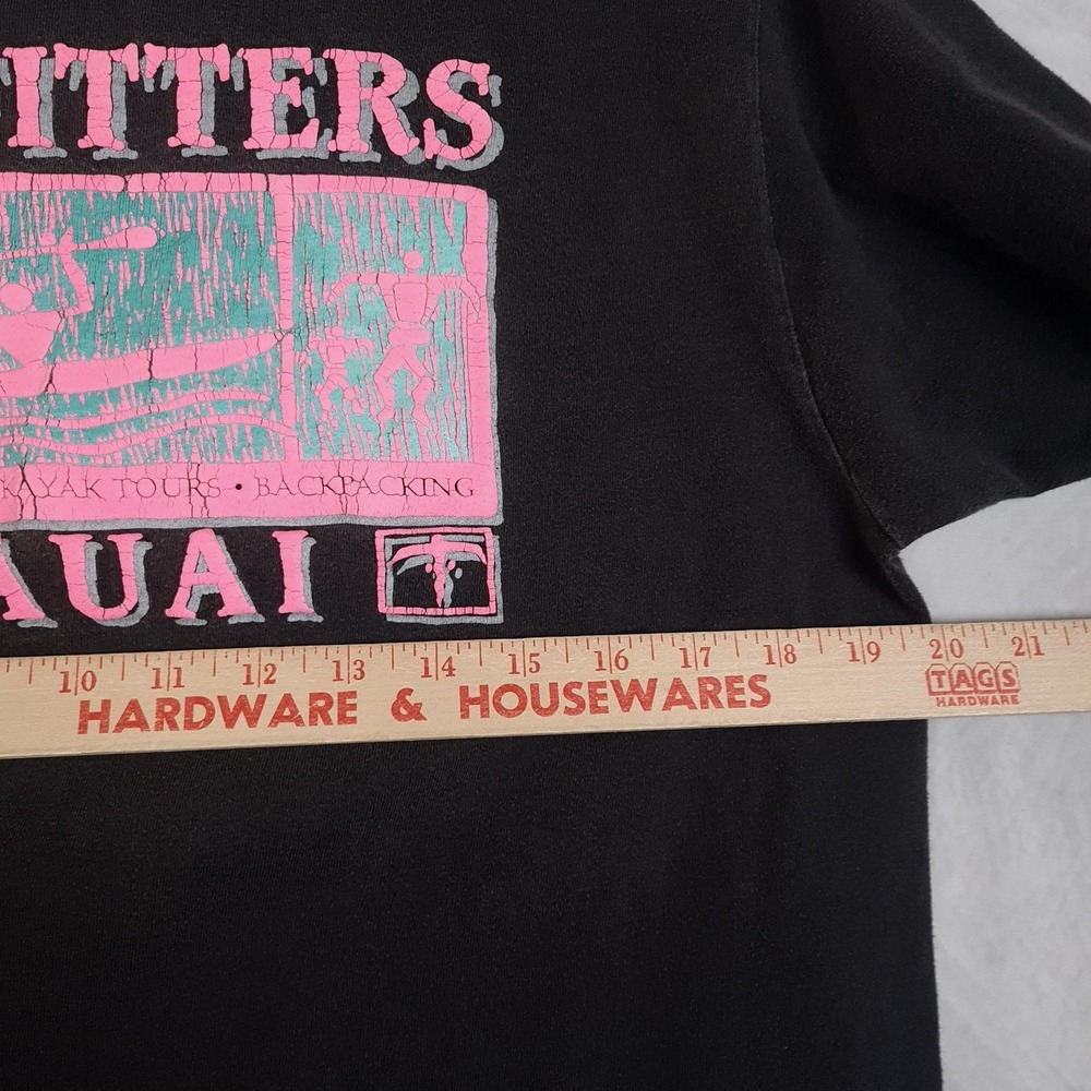 Vintage Outfitters Kauai Shirt Mens Large Black Kayak Hiking Graphic 90s USA - Picture 12 of 16